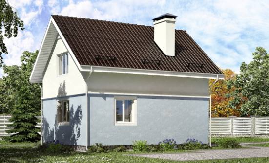 095-002-П Проект двухэтажного дома мансардой, бюджетный домик из бризолита Городец | Проекты домов от House Expert