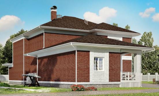 315-001-П Проект двухэтажного дома и гаражом, большой домик из кирпича Кулебаки | Проекты домов от House Expert
