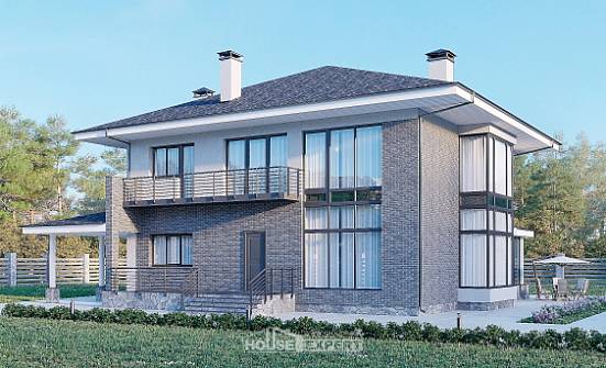 250-004-Л Проект двухэтажного дома, красивый коттедж из поризованных блоков Урень | Проекты домов от House Expert