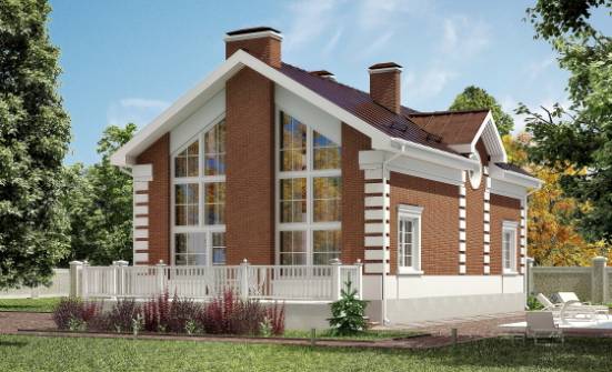 160-009-П Проект двухэтажного дома с мансардой, компактный коттедж из пеноблока Саров | Проекты домов от House Expert