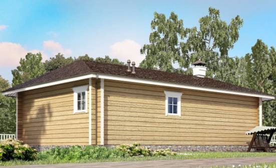 095-001-Л Проект одноэтажного дома, экономичный загородный дом из бревен Кстово | Проекты домов от House Expert