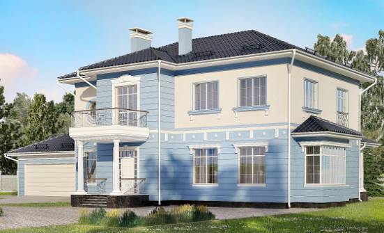 285-003-Л Проект двухэтажного дома и гаражом, большой коттедж из кирпича Балахна | Проекты домов от House Expert