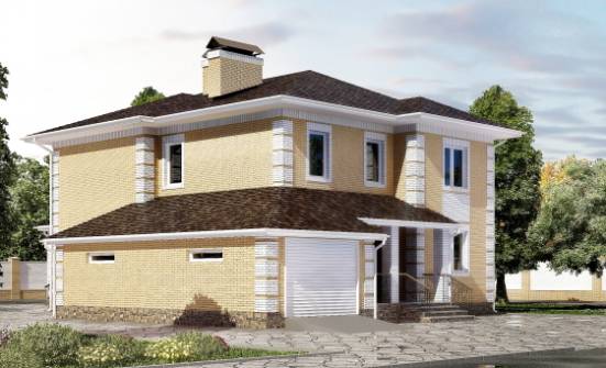 220-006-Л Проект двухэтажного дома, гараж, классический домик из арболита Кстово | Проекты домов от House Expert