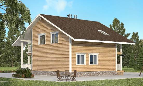 130-001-П Проект двухэтажного дома с мансардой, современный коттедж из дерева Дзержинск | Проекты домов от House Expert