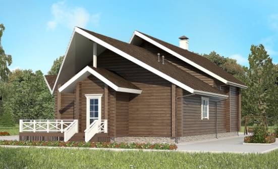 210-002-Л Проект двухэтажного дома с мансардой, простой коттедж из дерева Богородск | Проекты домов от House Expert