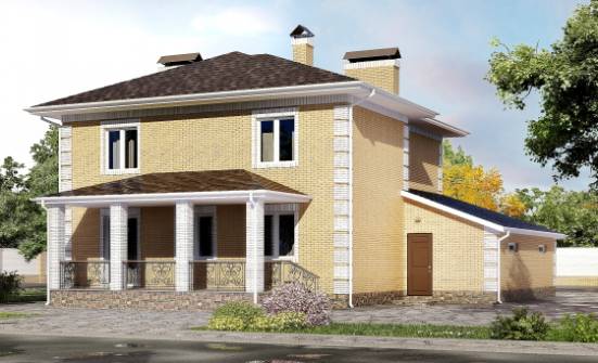220-006-Л Проект двухэтажного дома, гараж, классический домик из арболита Кстово | Проекты домов от House Expert