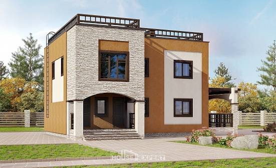 150-010-Л Проект двухэтажного дома, скромный загородный дом из кирпича Богородск | Проекты домов от House Expert