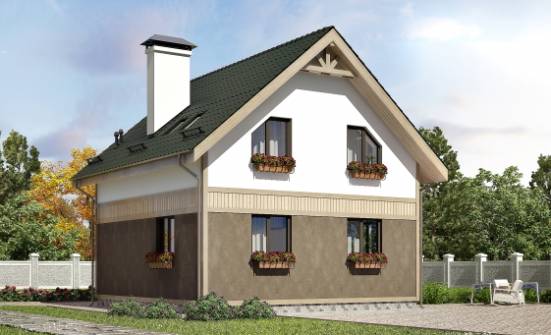 105-001-Л Проект двухэтажного дома с мансардой, небольшой дом из блока Нижний Новгород | Проекты домов от House Expert