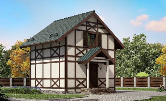 060-002-П Проект двухэтажного дома с мансардой, современный дом из бревен Дзержинск | Проекты домов от House Expert