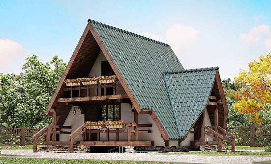 070-003-П Проект двухэтажного дома мансардой, простой домик из дерева Кстово | Проекты домов от House Expert