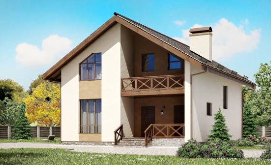 170-002-П Проект двухэтажного дома с мансардой, бюджетный коттедж из поризованных блоков Кстово | Проекты домов от House Expert