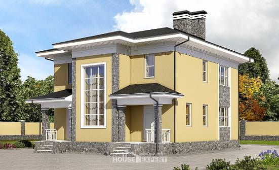 155-011-Л Проект двухэтажного дома, недорогой загородный дом из арболита Урень | Проекты домов от House Expert