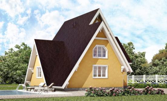 155-008-П Проект двухэтажного дома мансардный этаж, скромный домик из дерева Нижний Новгород | Проекты домов от House Expert