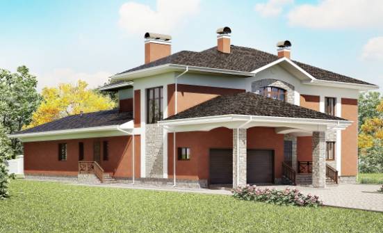400-002-Л Проект двухэтажного дома, гараж, большой загородный дом из кирпича Бор | Проекты домов от House Expert