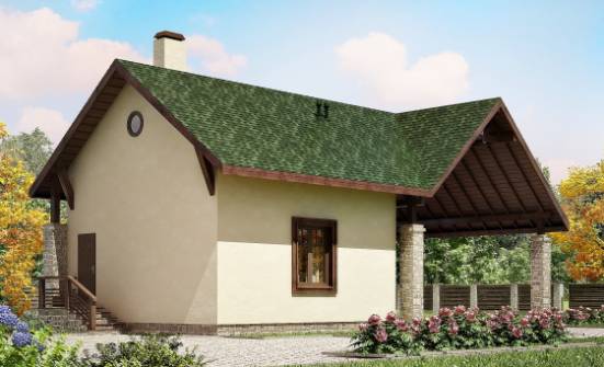 060-001-Л Проект двухэтажного дома мансардой, гараж, недорогой домик из бризолита Заволжье | Проекты домов от House Expert