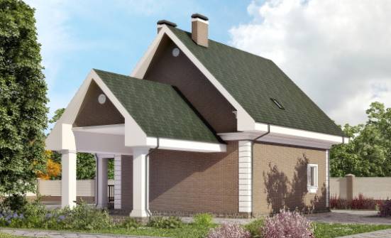 140-003-П Проект двухэтажного дома с мансардой и гаражом, недорогой дом из бризолита Саров | Проекты домов от House Expert