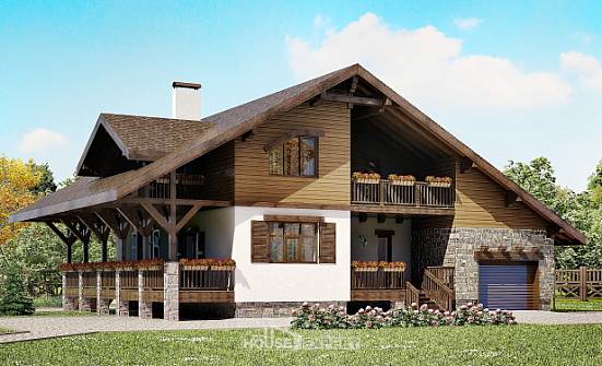 220-005-П Проект двухэтажного дома с мансардным этажом и гаражом, простой домик из кирпича Балахна | Проекты домов от House Expert