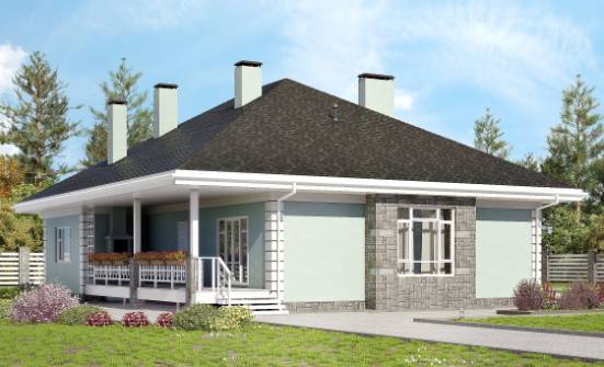135-003-Л Проект одноэтажного дома, классический коттедж из газосиликатных блоков Богородск | Проекты домов от House Expert