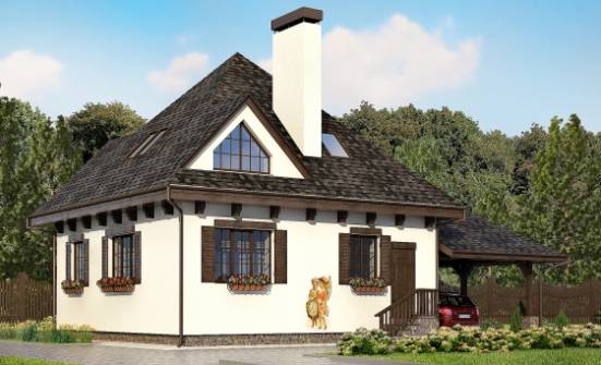 110-002-Л Проект двухэтажного дома с мансардой и гаражом, красивый дом из газобетона Богородск | Проекты домов от House Expert