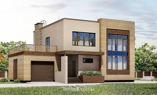 220-003-Л Проект двухэтажного дома, гараж, просторный коттедж из бризолита Кулебаки | Проекты домов от House Expert