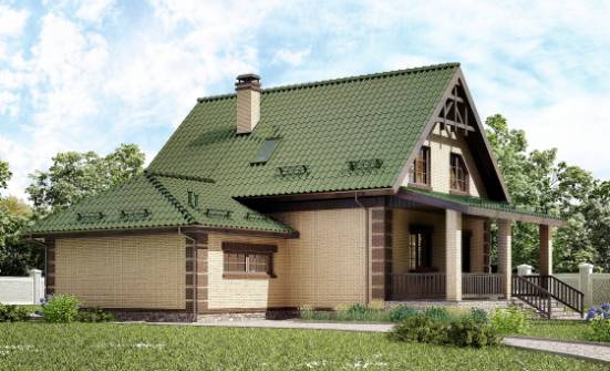 160-007-П Проект двухэтажного дома с мансардой, гараж, экономичный дом из пеноблока Саров | Проекты домов от House Expert