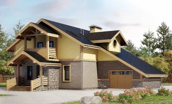180-011-П Проект двухэтажного дома с мансардой и гаражом, бюджетный загородный дом из бризолита Дзержинск | Проекты домов от House Expert