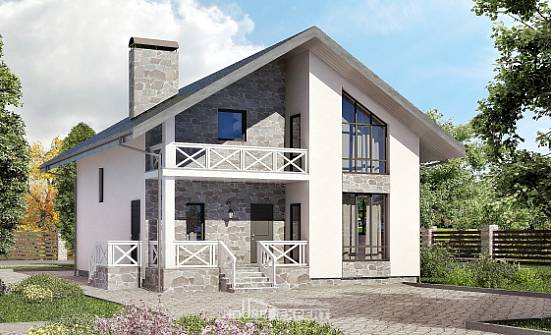 155-001-Л Проект двухэтажного дома с мансардой и гаражом, простой загородный дом из керамзитобетонных блоков Кулебаки | Проекты домов от House Expert