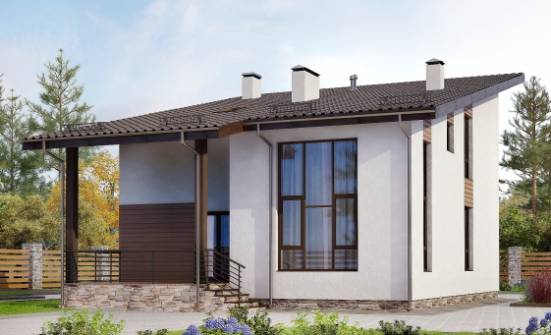 140-005-П Проект двухэтажного дома мансардой, бюджетный загородный дом из арболита Заволжье | Проекты домов от House Expert