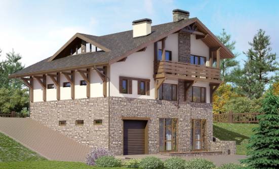 305-002-Л Проект трехэтажного дома с мансардой, красивый загородный дом из кирпича Кулебаки | Проекты домов от House Expert