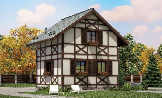 060-002-П Проект двухэтажного дома с мансардой, современный дом из бревен Дзержинск | Проекты домов от House Expert