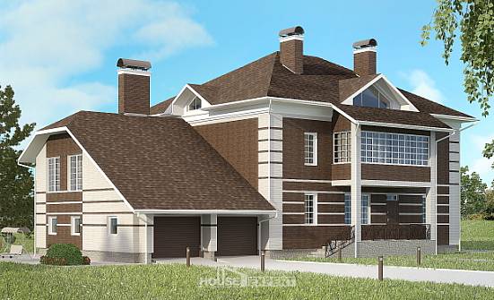 505-002-Л Проект трехэтажного дома и гаражом, просторный домик из кирпича Дзержинск | Проекты домов от House Expert