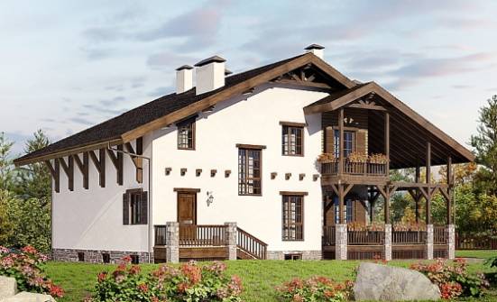 400-004-П Проект трехэтажного дома с мансардным этажом и гаражом, классический загородный дом из кирпича Арзамас | Проекты домов от House Expert
