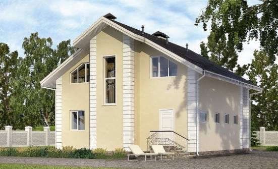 150-002-Л Проект двухэтажного дома мансардой, гараж, современный домик из твинблока Выкса | Проекты домов от House Expert