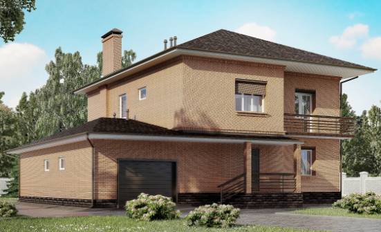 245-003-Л Проект двухэтажного дома, гараж, простой домик из кирпича Бор | Проекты домов от House Expert
