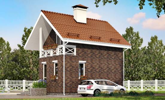 045-001-Л Проект двухэтажного дома с мансардным этажом, дешевый домик из бризолита Арзамас | Проекты домов от House Expert