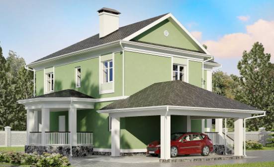 170-001-Л Проект двухэтажного дома, гараж, бюджетный дом из блока Кулебаки | Проекты домов от House Expert