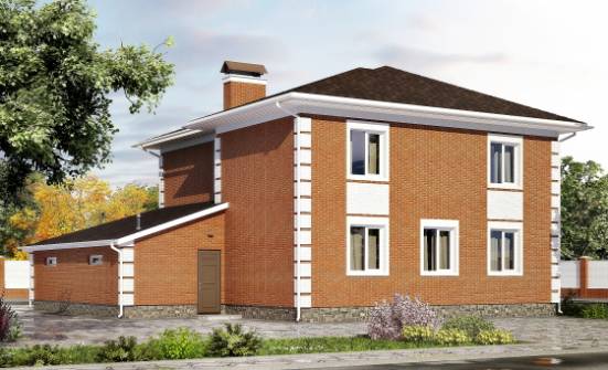 220-004-Л Проект двухэтажного дома, гараж, классический домик из кирпича Нижний Новгород | Проекты домов от House Expert