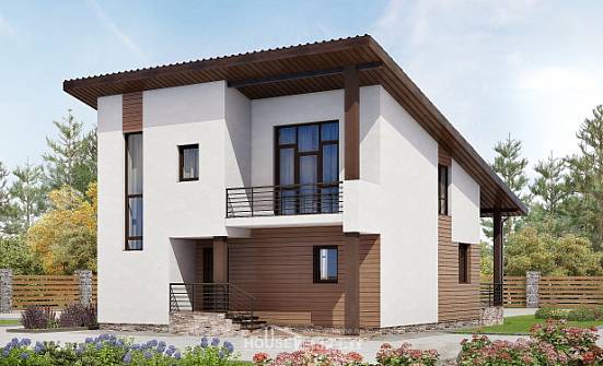 140-005-П Проект двухэтажного дома мансардой, бюджетный загородный дом из арболита Заволжье | Проекты домов от House Expert