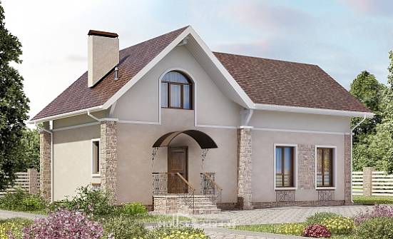 150-012-Л Проект двухэтажного дома с мансардой, бюджетный загородный дом из арболита Кулебаки | Проекты домов от House Expert