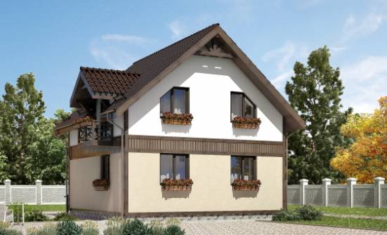 105-001-П Проект двухэтажного дома мансардой, уютный коттедж из газобетона Кулебаки | Проекты домов от House Expert