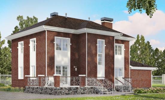 180-006-Л Проект двухэтажного дома, гараж, классический коттедж из кирпича Богородск | Проекты домов от House Expert