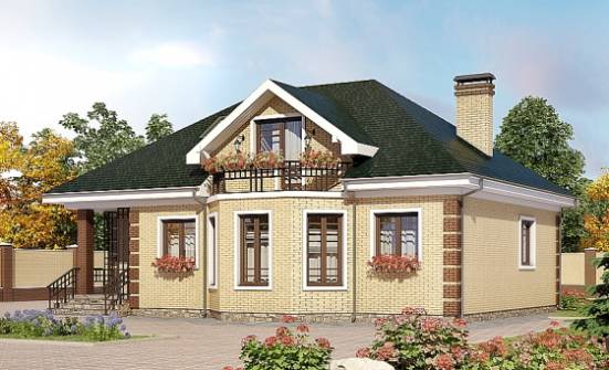 150-013-Л Проект двухэтажного дома с мансардой, классический домик из кирпича Саров | Проекты домов от House Expert