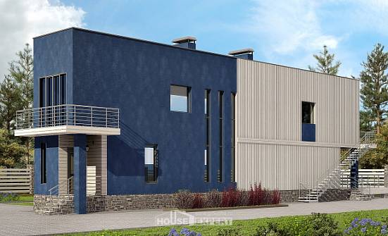 100-003-П Проект двухэтажного дома, бюджетный коттедж из бризолита Балахна | Проекты домов от House Expert