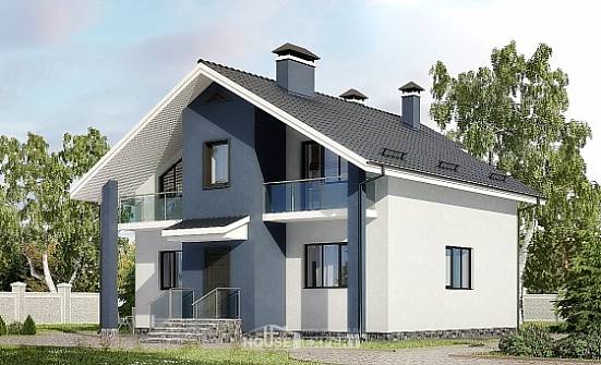 150-005-П Проект двухэтажного дома мансардный этаж, простой загородный дом из газосиликатных блоков Заволжье | Проекты домов от House Expert