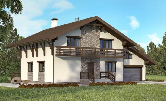 280-001-П Проект двухэтажного дома с мансардным этажом и гаражом, уютный домик из кирпича Кстово | Проекты домов от House Expert