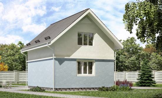 095-002-П Проект двухэтажного дома мансардой, бюджетный домик из бризолита Городец | Проекты домов от House Expert