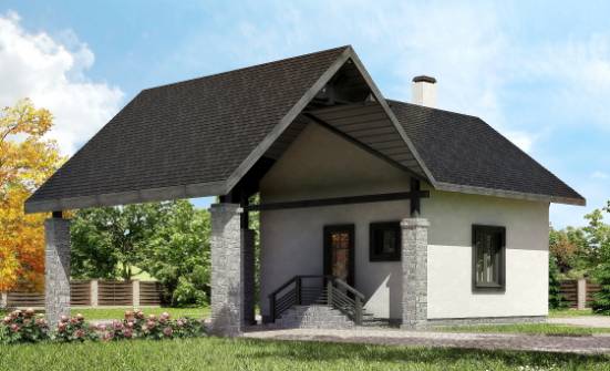 060-001-П Проект двухэтажного дома мансардный этаж и гаражом, крохотный коттедж из газобетона Богородск | Проекты домов от House Expert