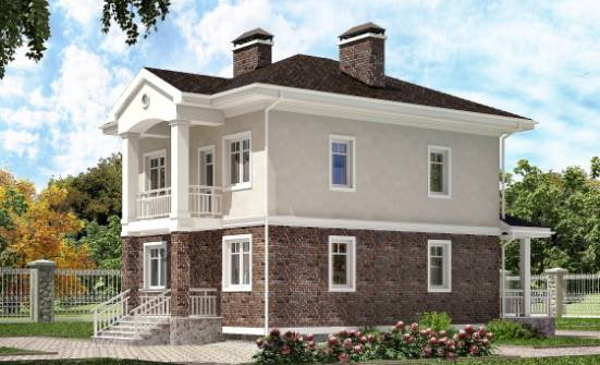 120-001-Л Проект трехэтажного дома, простой коттедж из бризолита Лысково | Проекты домов от House Expert