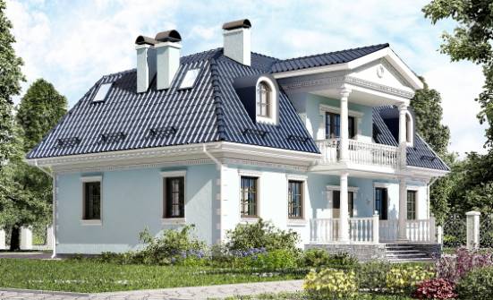 210-004-Л Проект двухэтажного дома с мансардой, средний домик из теплоблока Заволжье | Проекты домов от House Expert