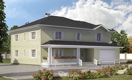 410-002-Л Проект двухэтажного дома и гаражом, уютный домик из газобетона Арзамас | Проекты домов от House Expert
